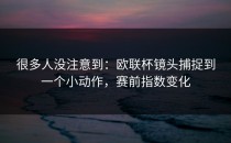 很多人没注意到：欧联杯镜头捕捉到一个小动作，赛前指数变化