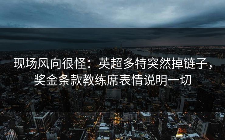现场风向很怪：英超多特突然掉链子，奖金条款教练席表情说明一切  第1张