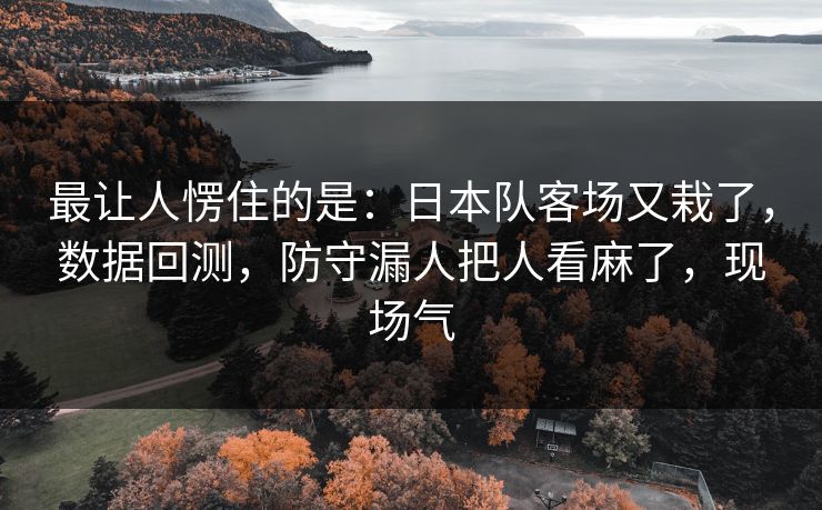 最让人愣住的是：日本队客场又栽了，数据回测，防守漏人把人看麻了，现场气  第1张