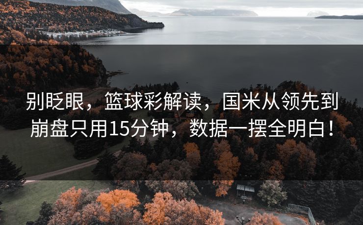 别眨眼，篮球彩解读，国米从领先到崩盘只用15分钟，数据一摆全明白！